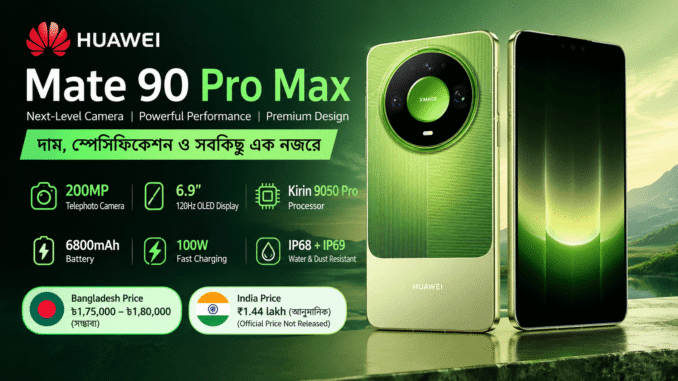 Huawei Mate 90 Pro Max price in Bangladesh, 200MP camera and 6800mAh battery smartphone