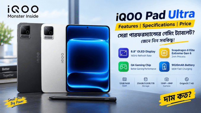 iQOO Pad Ultra features specifications price and 165Hz OLED display